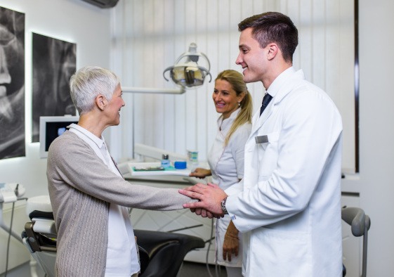 Woman meeting a dentist